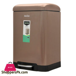 Home Fresh Step Trash Bin 12 Liter Rectangular Brown - HF0031