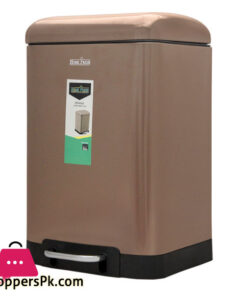 Home Fresh Step Trash Bin 12 Liter Rectangular Brown - HF0031