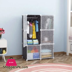 Intelligent Plastic Portable  Cube Cabinet with hanging - 6 Cube