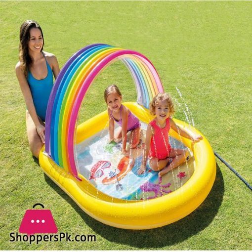 Intex Rainbow Arch Spray Pool, Infltable Kids Pool, for Ages 2+, Multi