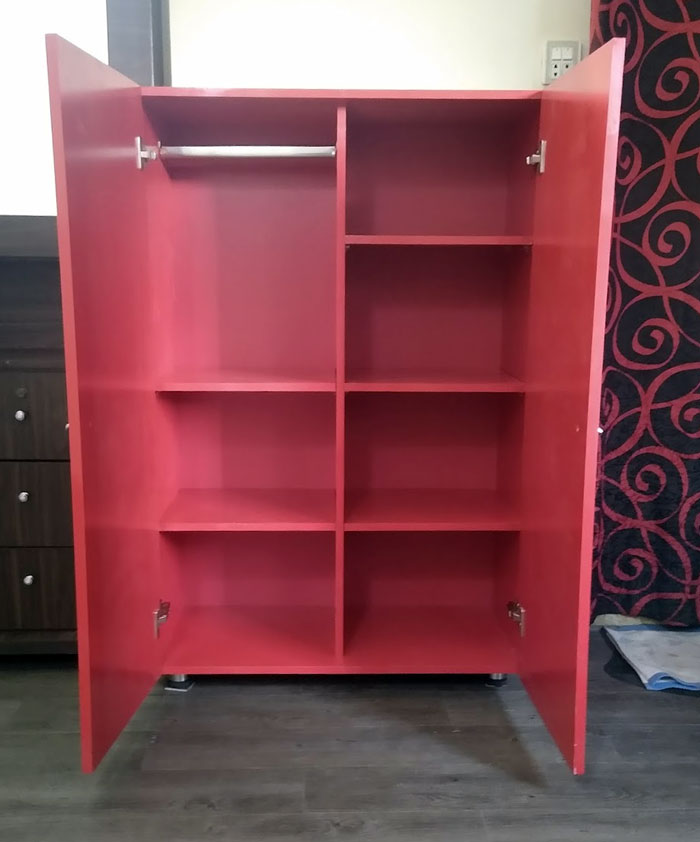 Kids HD Acrylic Finish Door Wooden Wardrobe 2 Door Spider Man