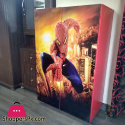 Kids HD Acrylic Finish Door Wooden Wardrobe 2 Door Spider Man