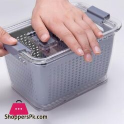 Kitchen Plastic Storage Box Fruit Fresh-Keeping Box Refrigerator Mesh Sieve Storage Organizer Basket Kitchen Tool,S