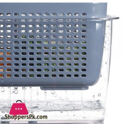 Kitchen Plastic Storage Box Fruit Fresh-Keeping Box Refrigerator Mesh Sieve Storage Organizer Basket Kitchen Tool,S