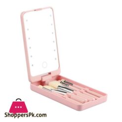 Led Makeup Cosmetic Mirror With Led Full Set Of Brushes Travel Portable Mirror Stroage Box Storage Makeup Organizer Mirror Boxeye Shadow Applicator