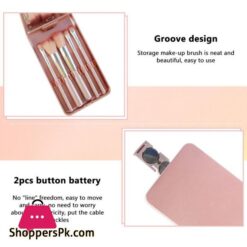 Led Makeup Cosmetic Mirror With Led Full Set Of Brushes Travel Portable Mirror Stroage Box Storage Makeup Organizer Mirror Boxeye Shadow Applicator