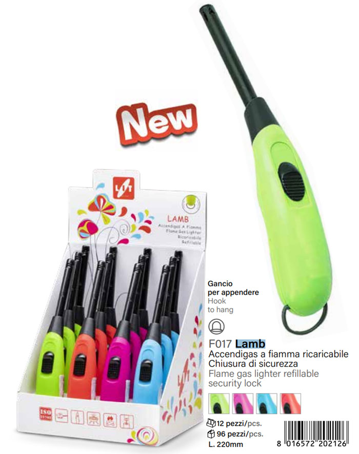 Lit Flame Gas Lighter Lamb Italy Made F017