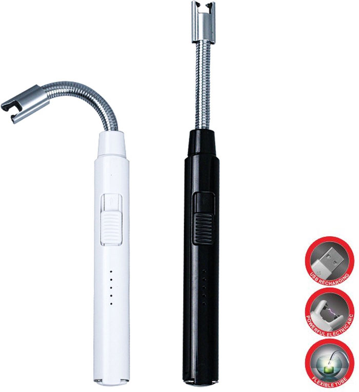 Lit Gas - Round Long Electric Flexible Lighter With Usb Charger Kitchen Candles Bbq F030 Italy Made -1 Pcs