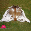 Snow White Brown Natural Cowhide Living Room Rug