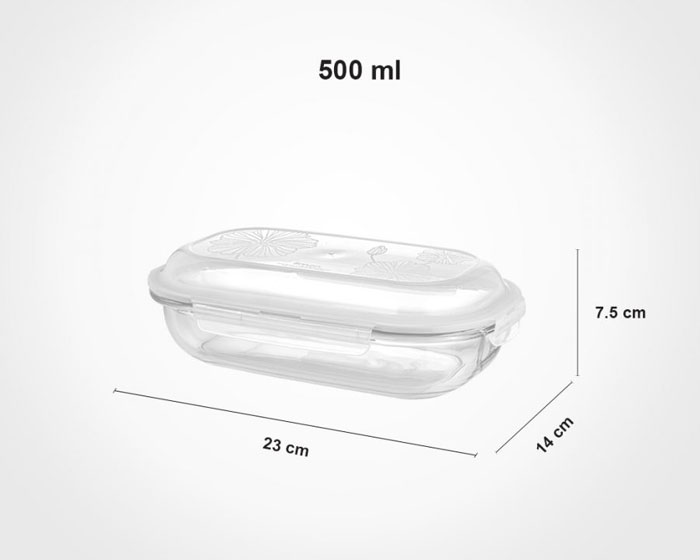Limon Glass Serving &Amp; Storage Oval Food Container 500-Ml