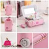 Fashion Luggage Music Box Jewelry Box Lovely Gift Beautiful With Mirror Ballet Girl Rotate Music Box Lovers Gifts Storage Box|Music Boxes