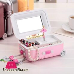 Fashion Luggage Music Box Jewelry Box Lovely Gift Beautiful With Mirror Ballet Girl Rotate Music Box Lovers Gifts Storage Box|Music Boxes