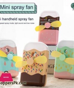 1pc Mini USB Rechargeable Cartoon Ice Cream Shape Handheld Humidifier Cooling Fan for Home Outdoor Camping Hiking Tool Spray Fan|Outdoor Tools