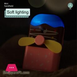 1Pc Mini Usb Rechargeable Cartoon Ice Cream Shape Handheld Humidifier Cooling Fan For Home Outdoor Camping Hiking Tool Spray Fan|Outdoor Tools