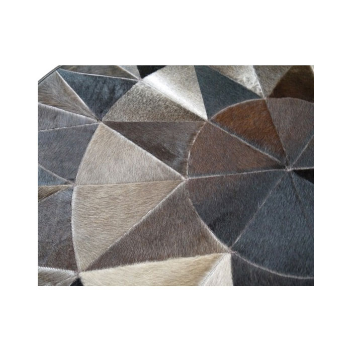 Modern Circle Natural Cowhide Area Patchwork Rug