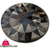 Modern Circle Natural Cowhide Area Patchwork Rug 1 Modern Circle Natural Cowhide Area Patchwork Rug