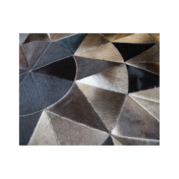 Modern Circle Natural Cowhide Area Patchwork Rug