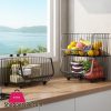 Movable Cart Shelf 2 Tier Home Kitchen Bedroom Organisation Metal Storage Rack Crevice Organizer with Wheels Fruit Vegetables|Racks & Holders