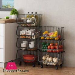 Movable Cart Shelf 2 Tier Home Kitchen Bedroom Organisation Metal Storage Rack Crevice Organizer With Wheels Fruit Vegetables|Racks &Amp; Holders