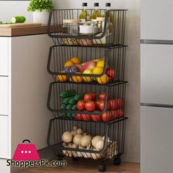 Movable Cart Shelf 2 Tier Home Kitchen Bedroom Organisation Metal Storage Rack Crevice Organizer With Wheels Fruit Vegetables|Racks &Amp; Holders