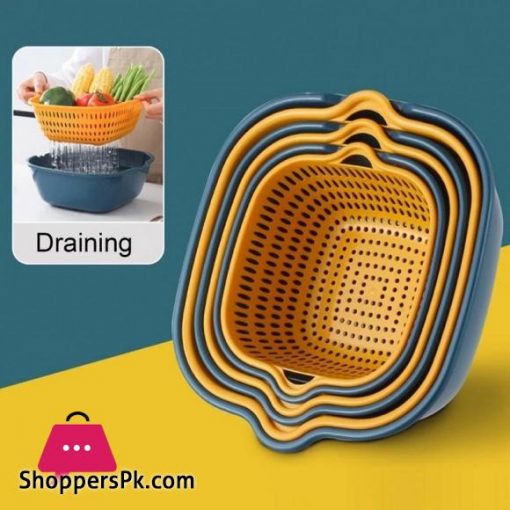 Multi functional Draining BasketDraining Basket 2 Tiers Space Saving Plastic Dishwashing Basket Household Supplies CF 279|Bags & Baskets