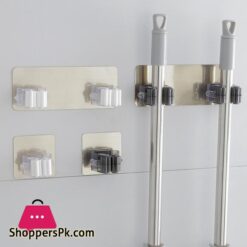 Wall Mounted Mop Organizer Holder - Brush Broom Hanger - Storage Rack Kitchen Clip - Seamless Mop Hook