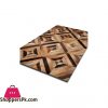 Natural brown stripes triangle cowhide patchwork rug