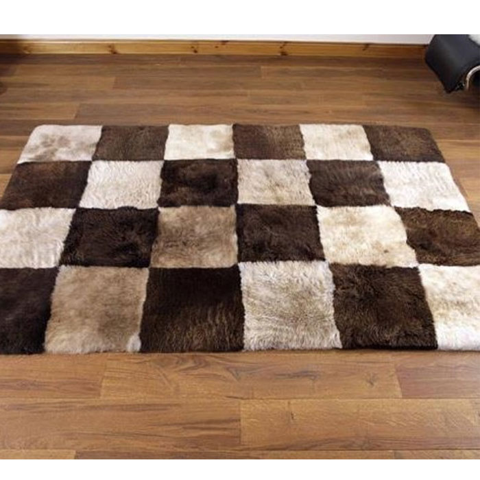 New Designer Brown White Sheepskin Area Rugs 4 New Designer Brown White Sheepskin Area Rugs