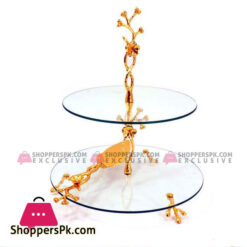 Orchid 2-Tier Glass Cake Plate Plus Lifter - CD6023