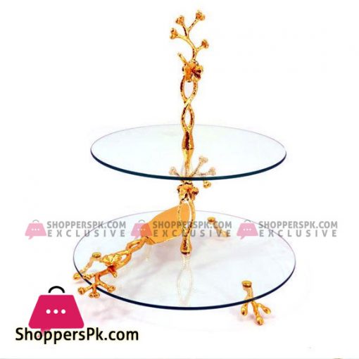 Orchid 2-Tier Glass Cake Plate Plus Lifter - CD6023