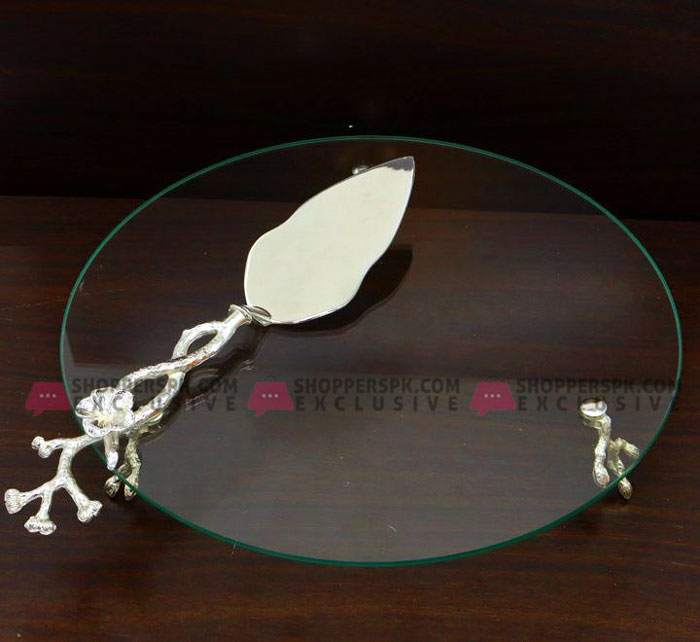 Orchid Cake Dish Plus Lifter Silver - Cd6024