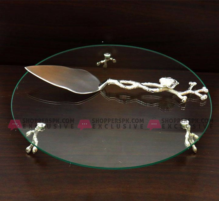 Orchid Cake Dish Plus Lifter Silver - Cd6024