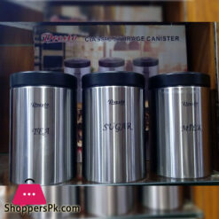 Presto Italy Round Sugar Tea Milk Jar Stainless Steel Set of 3