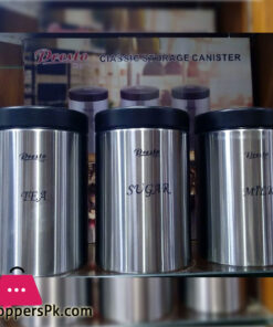 Presto Italy Round Sugar Tea Milk Jar Stainless Steel Set of 3