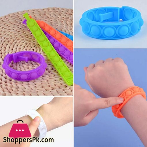 Push Pop Fidget Toy Fidget Bracelet, Durable and Adjustable, Multicolor Stress Relief Finger Press Bracelet for Kids