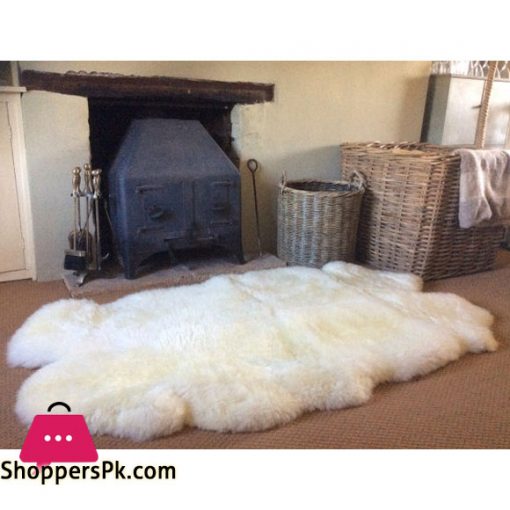 Quad cream white sheepskin large rug