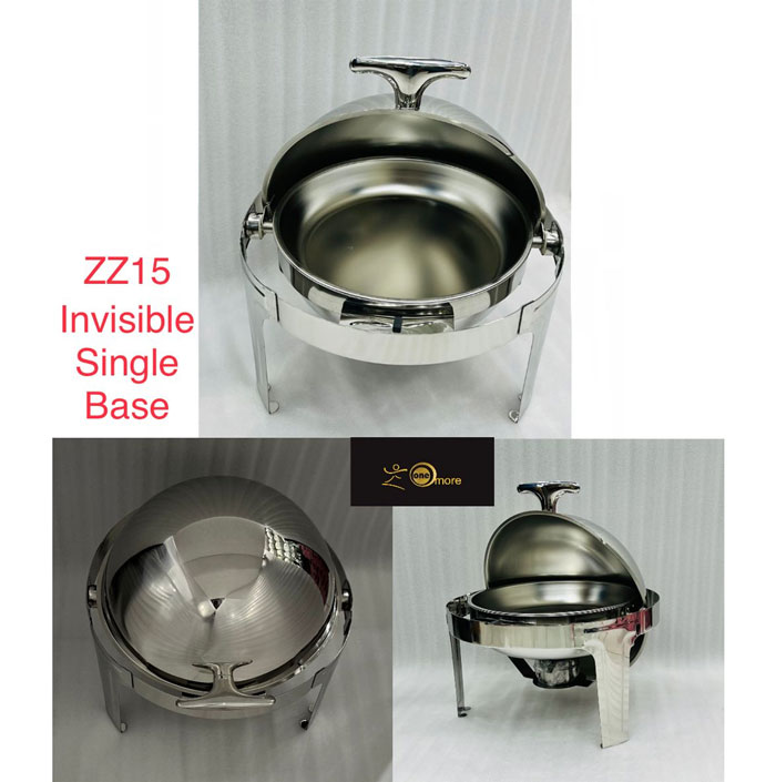 Round Self-Service Commercial Food Serving Chafer Stainless Steel Roll Top Round Chafing Dish – Zz15