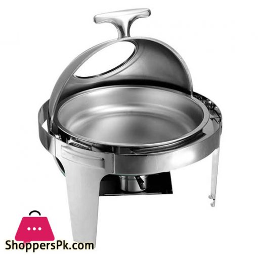 Round Self-Service Commercial Food Serving Chafer Clear Dome Stainless Steel Roll Top Round Chafing Dish – ZZ16