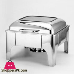Square Self-Service Commercial Food Serving Chafer Stainless Steel Clear Dome Square Hydraulic Chafing Dish – Zz21