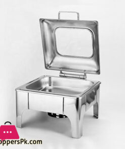 Square Self-Service Commercial Food Serving Chafer Stainless Steel Clear Dome Square Hydraulic Chafing Dish – ZZ21