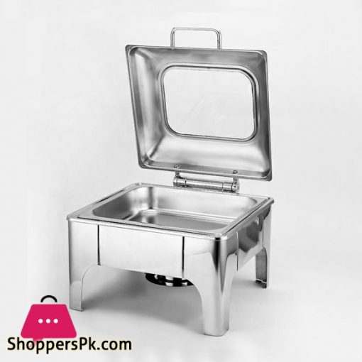 Square Self-Service Commercial Food Serving Chafer Stainless Steel Clear Dome Square Hydraulic Chafing Dish – ZZ21