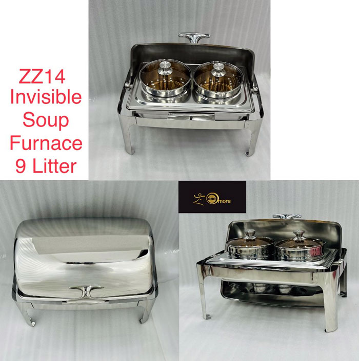 Rectangular Self-Service Commercial Food Serving Chafer Stainless Steel Double Roll Top Chafing Dish – Zz14