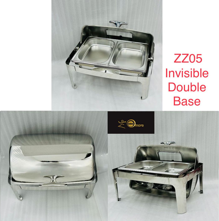 Rectangular Self-Service Commercial Food Serving Chafer Stainless Steel Roll Top Chafing Dish - Zz05