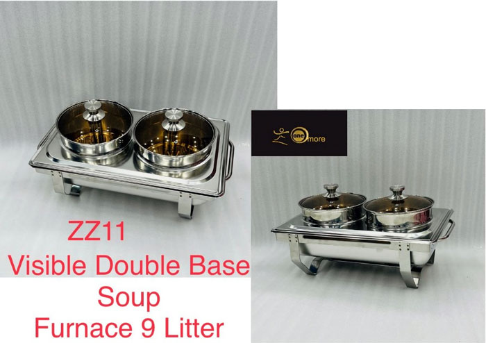 Rectangular Self-Service Commercial Food Serving Chafer Twin Stainless Steel Chafing Dish – Zz11