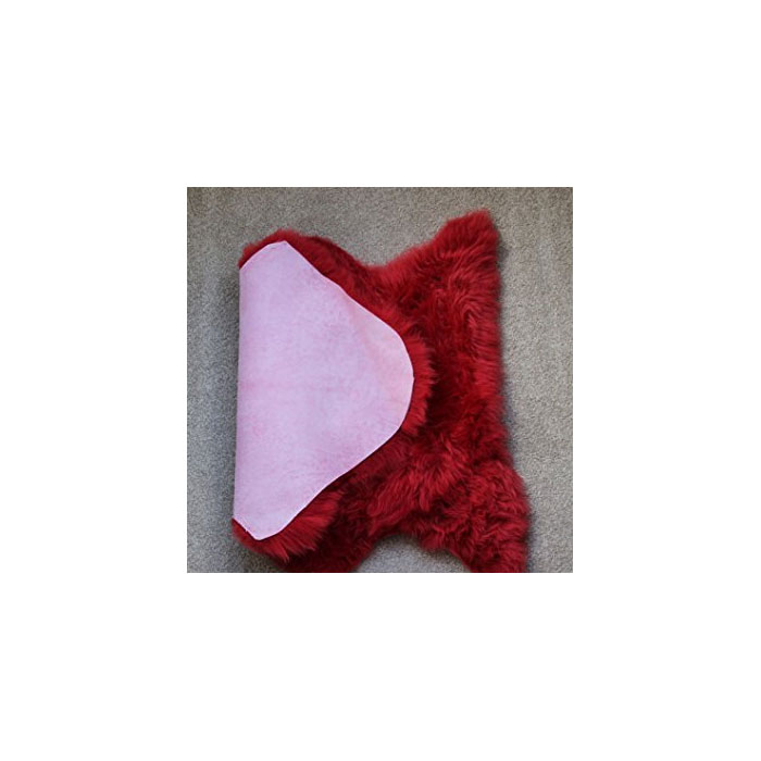 Red Sheepskin Rug Area Rug