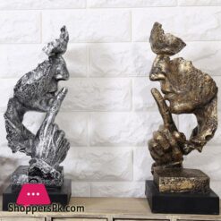 Resin Silence Is Gold Abstract Modern Sculpture Art Sculpture Statues Decoration Craft Figurine Ornament Home Office Decor|Statues &Amp; Sculptures