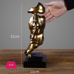Resin Silence Is Gold Abstract Modern Sculpture Art Sculpture Statues Decoration Craft Figurine Ornament Home Office Decor|Statues &Amp; Sculptures