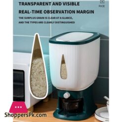 10Kg Automatic Rice Dispenser With Rinsing Cup Smart Rice Dispenser Rice Storage Rice Bucket Household Rice Box|Bottles,Jars &Amp; Boxes