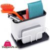 DAOYA Sinkware Caddy Organizer with Drain - Sink Caddy Holder for Cleaning Brush & Sponge & Dish Wand on Counter, White for Kitchen Sink