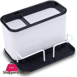 Daoya Sinkware Caddy Organizer With Drain - Sink Caddy Holder For Cleaning Brush &Amp; Sponge &Amp; Dish Wand On Counter, White For Kitchen Sink